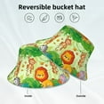 thumbnail image 2 of Yiaed African Animals in the Jungle Print Reflective Stripe Bucket Hat Unisex Funny Outdoor Fisherman Cap Beach Sun Hat, 2 of 5