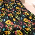 thumbnail image 3 of Black Colorful Flower Sunflower Pattern Blanket,Comfortable Soft Flannel Throw Blanket,All Season,Warm Lightweight Blankets for Sofa Bed Couch Living Room Chair,40"x50", 3 of 4