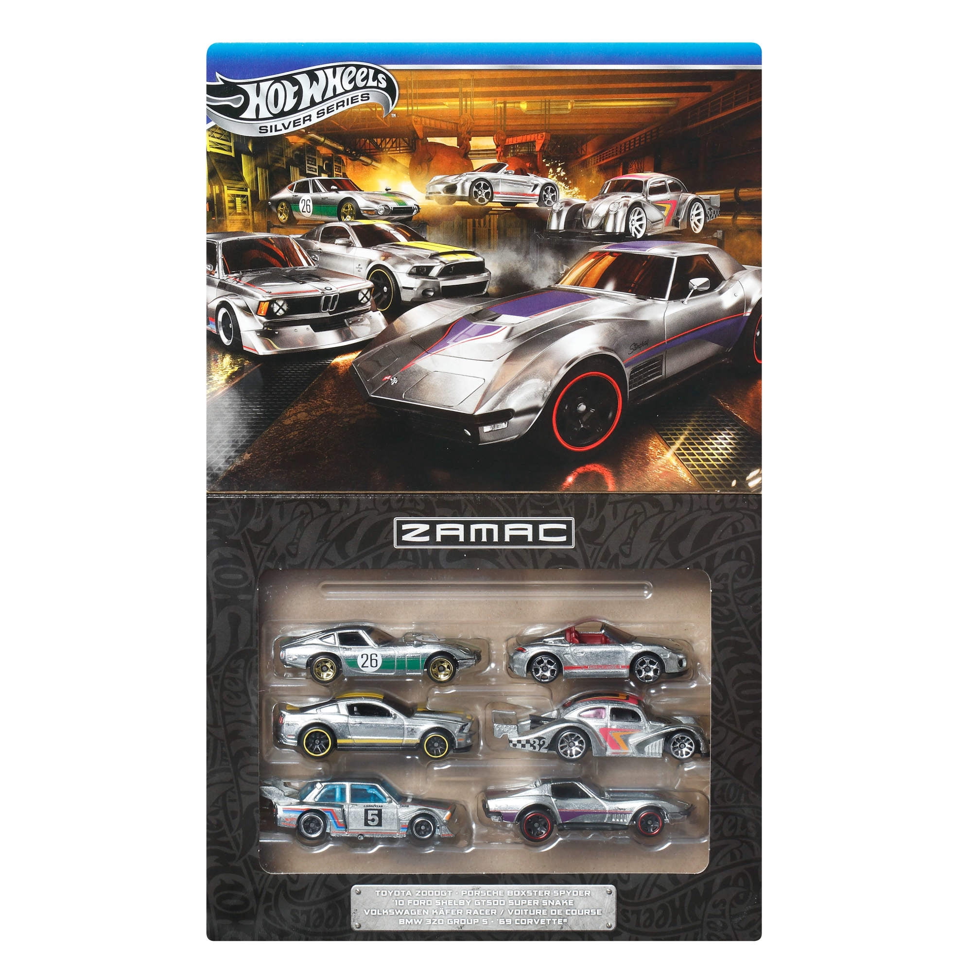 Hot Wheels, 1:64 Scale Toy Cars, Set of 7, 80th Anniversary