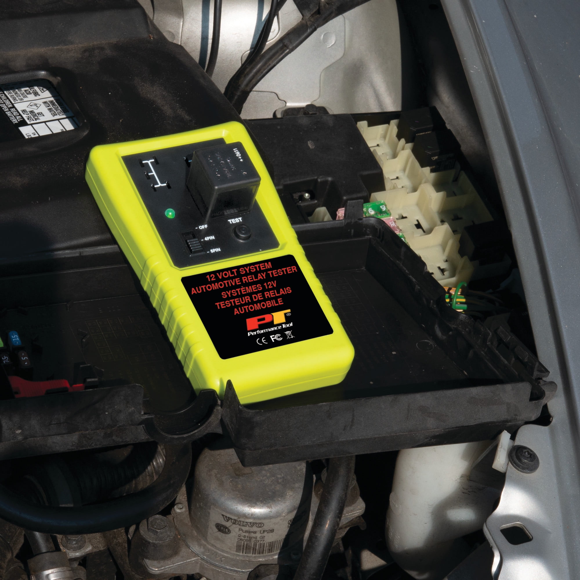 Performance Tool 3009 Compact Cordless Automotive Relay Tester for 12-Volt 4- and 5-Pin Relays, Green