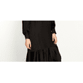 thumbnail image 3 of Belldini Black Label Petite Pleated Ruffle Midi Dress Pl Black PS, 3 of 3