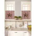 thumbnail image 5 of Brown Western Texas Star Vintage 2 Panel Kitchen Curtains for Small Windows, Rustic Farmhouse Red Plaid Bathroom Tier Curtain, Short Window Treatment for Bedroom/Living Room 55"x24", 5 of 6