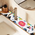 thumbnail image 2 of Yayeee Faucet Mat for Kitchen Sink 14.7" Diatomite Long Splash Guard Pad, Black Retro Pattern, 2 of 7