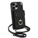 thumbnail image 5 of For iPhone 16 Pro Case Card Bag Leather+TPU Crossbody Phone Cover with Ring Kickstand - Black, 5 of 5