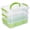 Green, variant on 3-Layer Organizer Case Stack & Carry Box, Plastic Multipurpose Storage Container Box, Portable Handled Storage Box with Removable Tray for Organizing Sewing Supplies