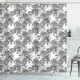 thumbnail image 1 of Ambesonne Floral Shower Curtain, Plant Blossom Spring, 69"Wx75"L, Black Grey White, 1 of 3