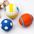 thumbnail image 4 of Eoperou Pet Dog Cat High Elastic Cotton Stuffed Latex Ball Toy Sounding Soccer Rugby, 4 of 8