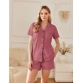 thumbnail image 2 of Ekouaer Womens Pajamas Set Button Down Pjs Lounge Sets Short Sleeve Sleepwear Soft Loungewear Nigthwear, 2 of 6