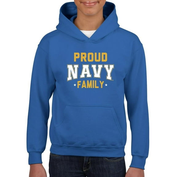 Proud Navy Family Hoodie Juniors -Navy Designs, x-Large