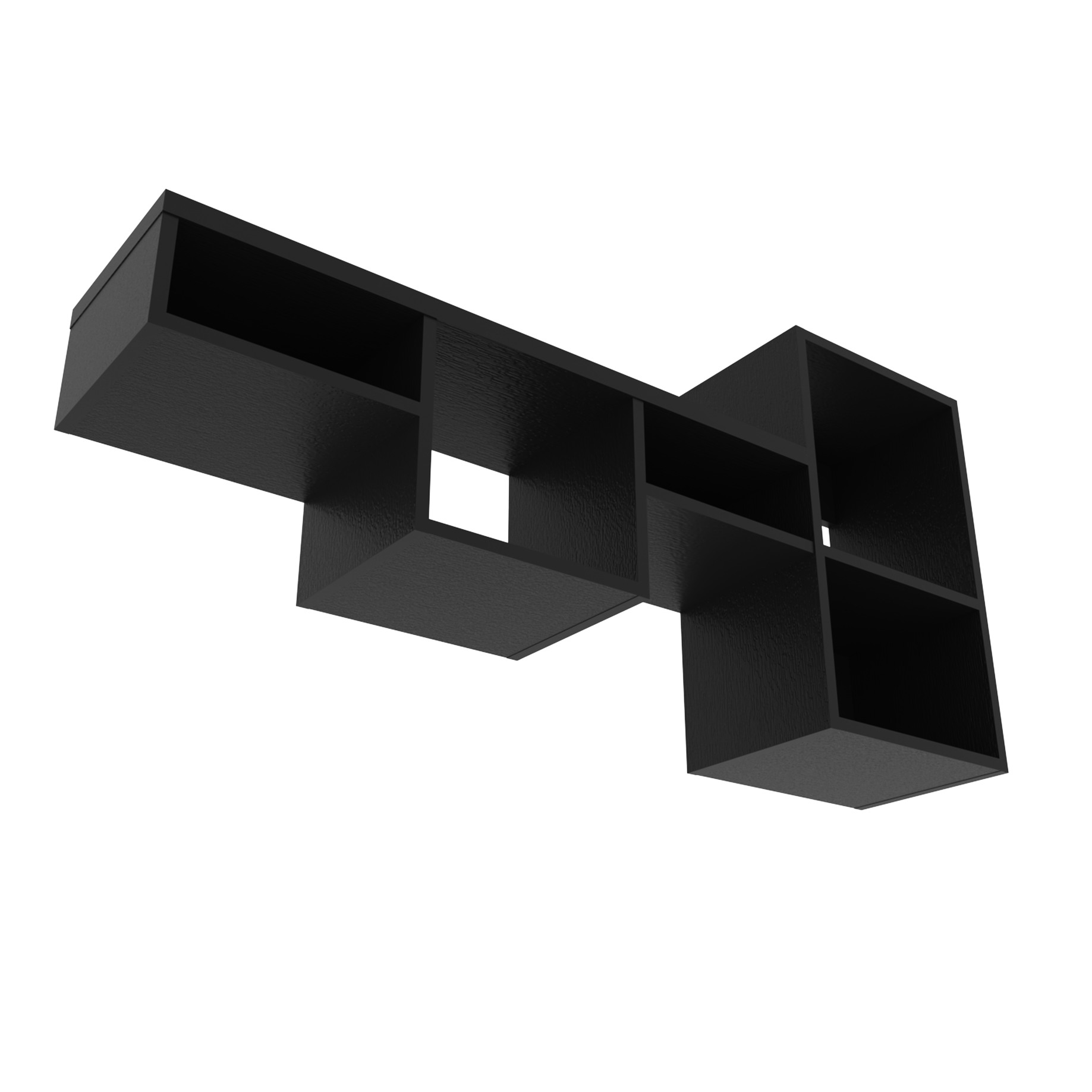 Wall Mounted 5-shelf Shelf Unit In Black - Elevates Home Decor & Space Complements Scheme