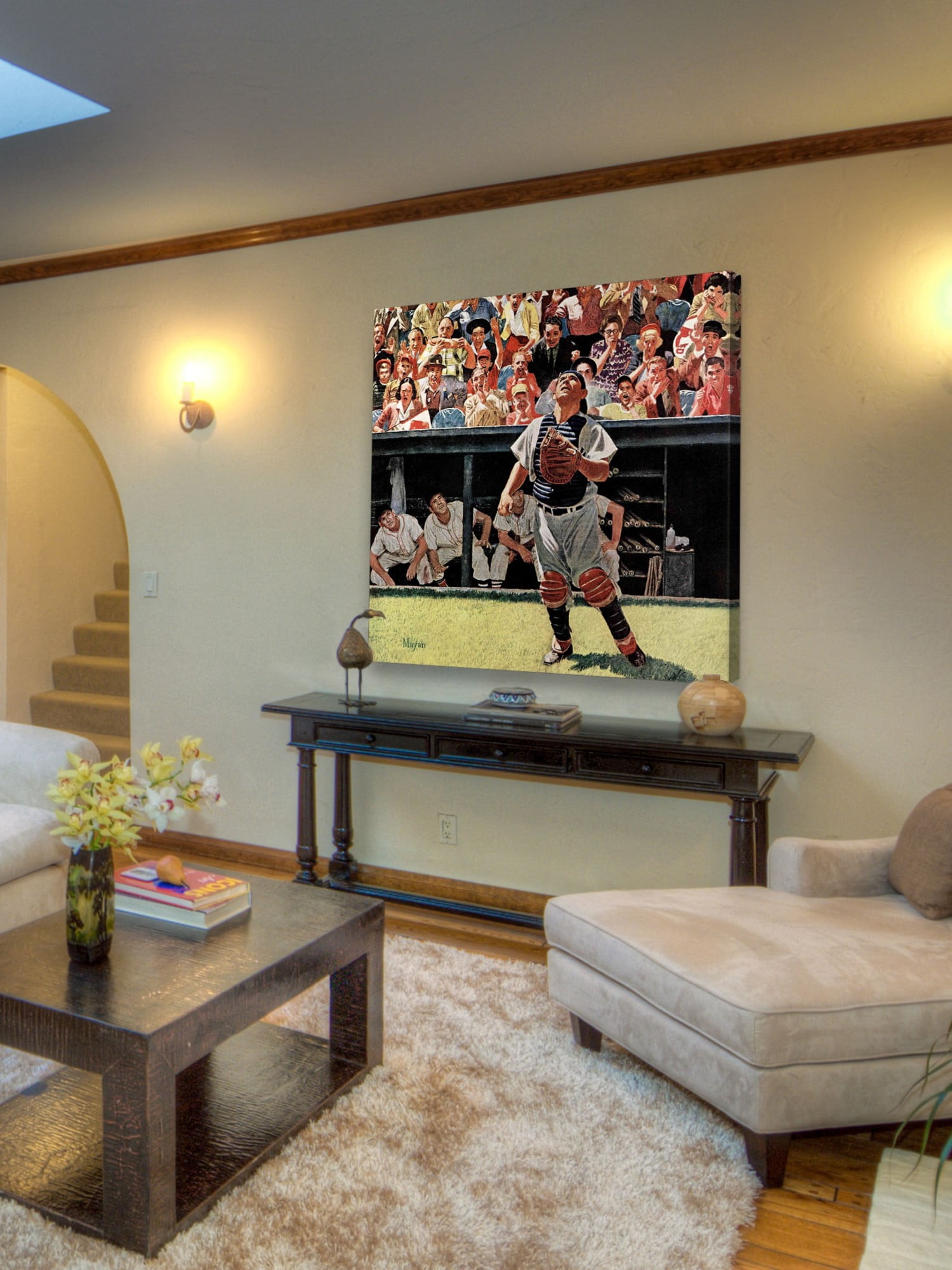 Marmont Hill Yogi Berra by Earl Mayan Painting Print on Wrapped Canvas