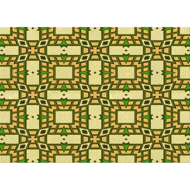 Ahgly Company Machine Washable Indoor Rectangle Transitional Bold Yellow Area Rugs, 8' x 10'
