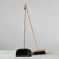 thumbnail image 3 of Creative Co-Op Beech Wood Broom & Standing Metal Dust Pan, Natural & Black, Set of 2, 3 of 8