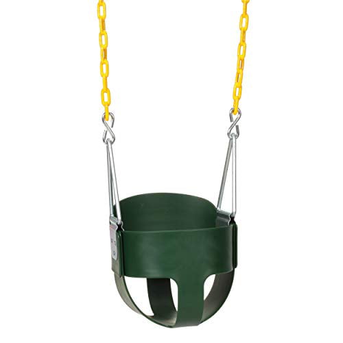 Heavy-Duty High Back Full Bucket Toddler Swing Seat Extra Safe and Durable Green 