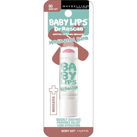 Maybelline New York Baby Lips Dr. Rescue Medicated Lip Balm, 60 Berry Soft, 0.15 oz