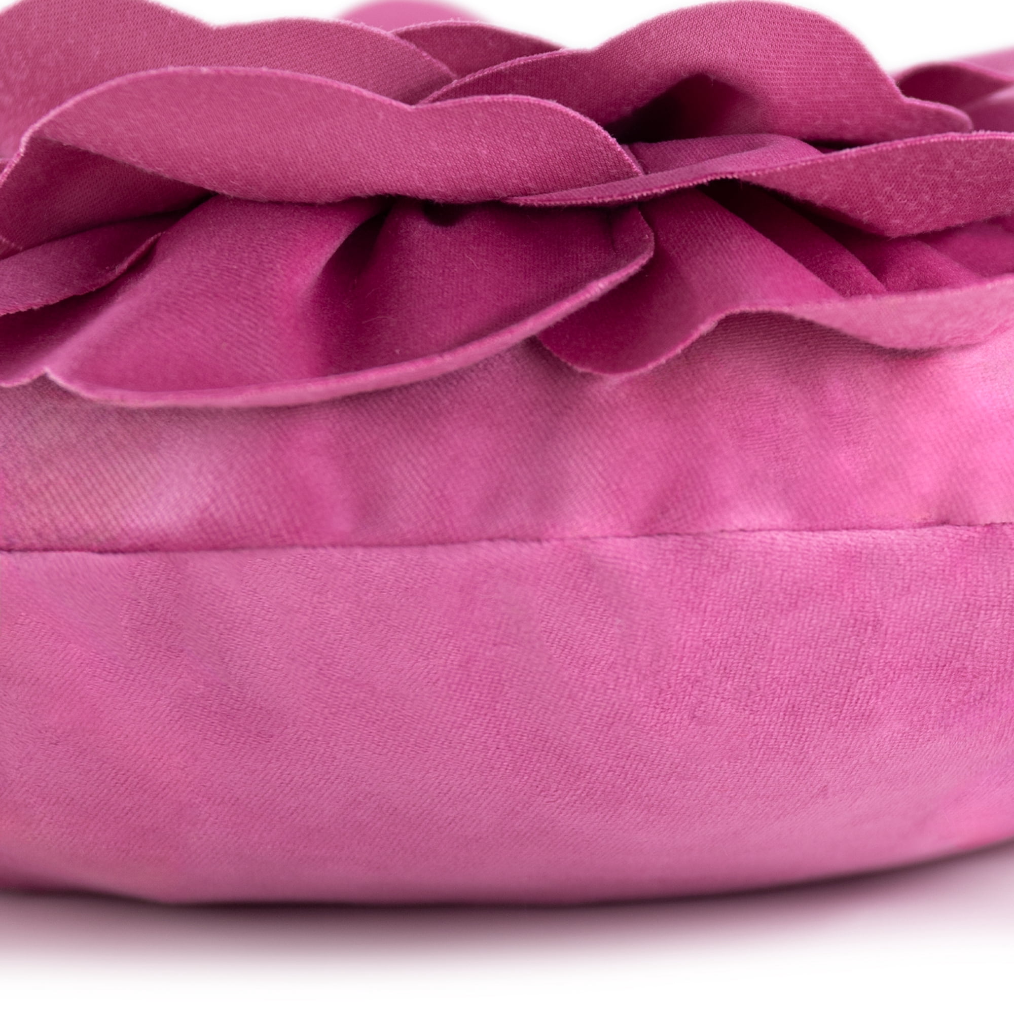 JWH 3D Round Cloud Soft Flower Velvet Throw Pillow No Pilling Decorative Throw Pillow 14inch Hot Pink for Sofa Bed Living Room Decor