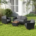 thumbnail image 4 of Gymax 8 PCS Wicker Patio Furniture Set w/ Removable Cushions Storage Coffee Table Gray, 4 of 9