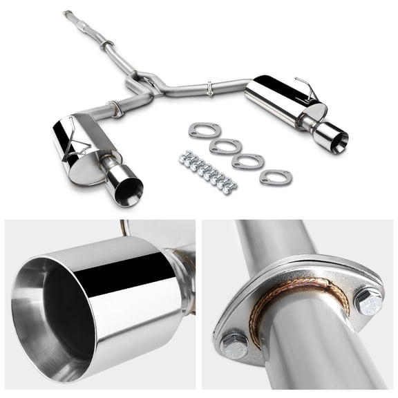 Fit For Nissan Maxima V6 2004-2008 3.5L 4 Inch Rolled Tip Dual Muffler Catback Exhaust System