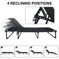thumbnail image 4 of Camping Cot, Adjustable 4-Position Adults Reclining Folding Chaise with Pillow, Outdoor Lounge Chair Sleeping Cot Bed, Perfect for Office, Pool, Beach, Patio TidBay, 4 of 10