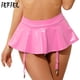 thumbnail image 2 of Minifalda Sexy para mujer, pantalones cortos con aspecto húmedo, ropa para discoteca, minifalda con volantes de charol brillante, tangas integradas, ligueros, Clips de Metal, 2 of 5