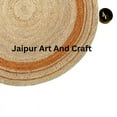 thumbnail image 6 of Jaipur Art And Craft Handmade Indian Jute Rug Round Beige Area Carpet Decorative Rug Striped Pattern (2x2 Sq Ft), 6 of 6