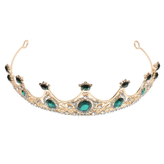 PTOOTP Wedding Bridal Crown Rhinestone Tiara Green Vintage Style for Special Occasions