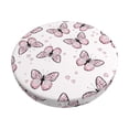 thumbnail image 1 of Disketp Pink Butterflies (2) Funda Redonda para Taburete, Funda de Cojín para Silla de Bar Suave y Elástica-12 inch, 1 of 7