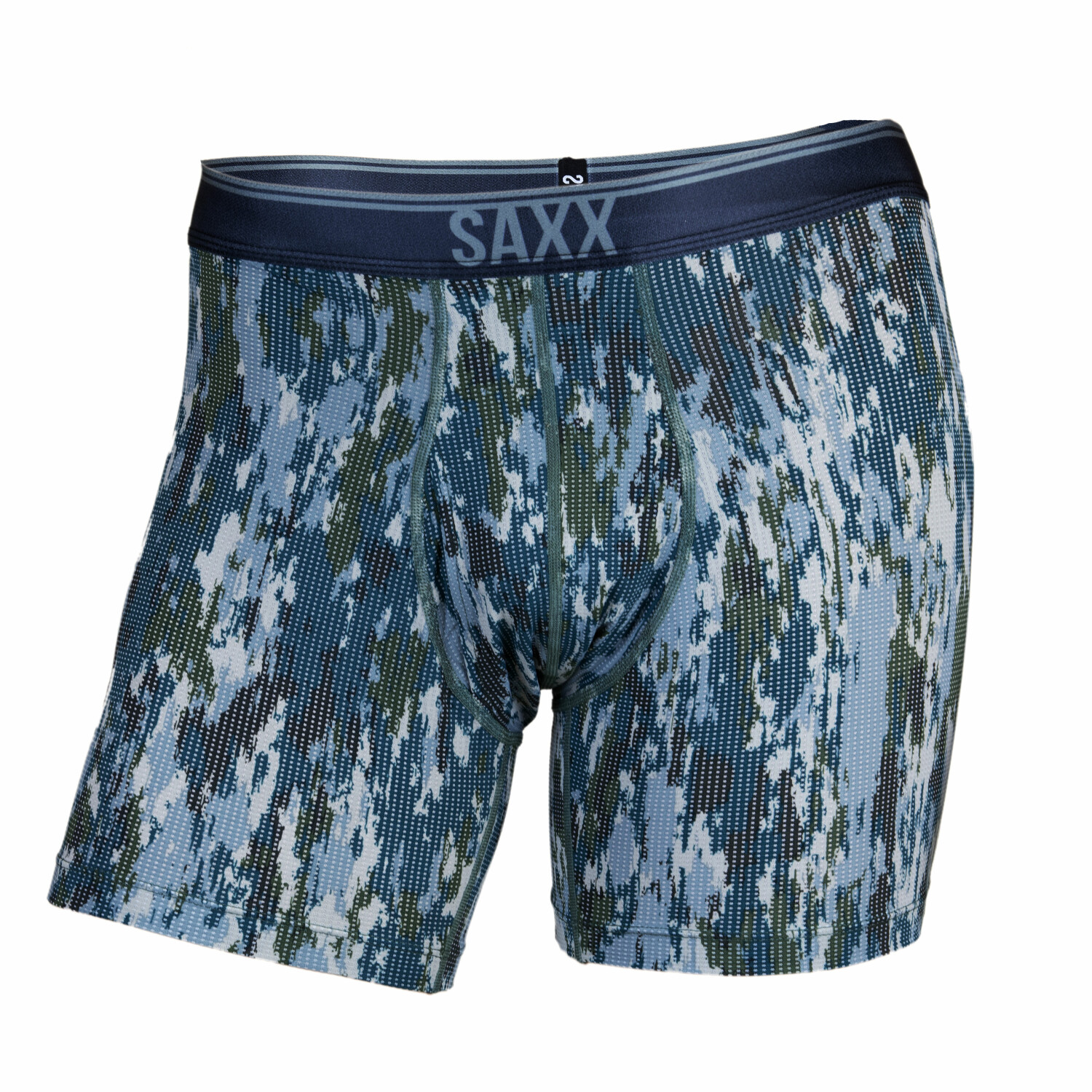 Saxx Underwear Co Mens Quest Fly Bark Camo Boxer Brief Green//Brown
