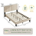 thumbnail image 3 of Jarenie Full Size Bed Frame with Fabric Upholstered Platform Bed and Wooden Slats Support, Adjustable Height Headboard/No Box Spring Needed/Easy Assembly/Mattress Foundation, 3 of 8