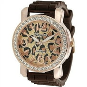 Brinley Co. Women's CZ Accented Silicone Watch