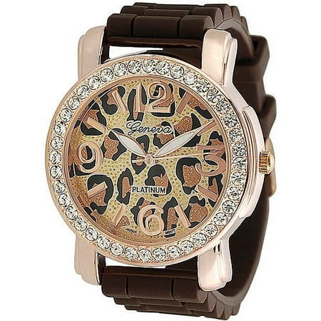 Brinley Co. Women's CZ Accented Silicone Watch