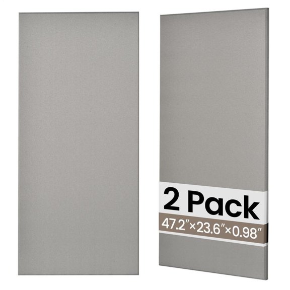Acoustic Panels 2 Pack 47.2 x 23.6, Fiberglass Sound Proof Wall Panels, Fabric Wrapped Sound Absorbing Panels for Conference Room, Gray
