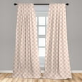 thumbnail image 4 of Ambesonne Floral Curtains, Flowers Polka Dotted Back, Pair of 28"x63", Blush Dried Rose, 4 of 4