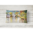thumbnail image 2 of Carolines Treasures JMK1051PW1216 Blue Heron and Deep Sea Fishing Boats Canvas Fabric Decorative Pillow 12H x16W, 2 of 3