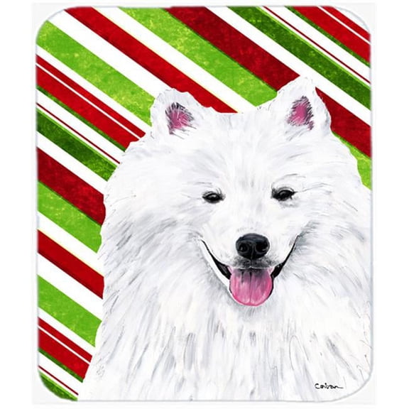 Carolines Treasures American Eskimo Candy Cane Holiday Christmas Mouse Pad