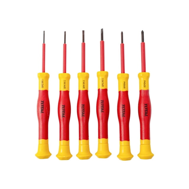 Juego de 6 desarmadores dieléctricos de precisión rojo