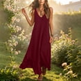 thumbnail image 5 of Dvprdro V Neck Sleeveless Ribbed Knit Soft Stretchy Loose A Line Maxi Dress for Women 2026 Summer Beach Vacation Solid, 5 of 10