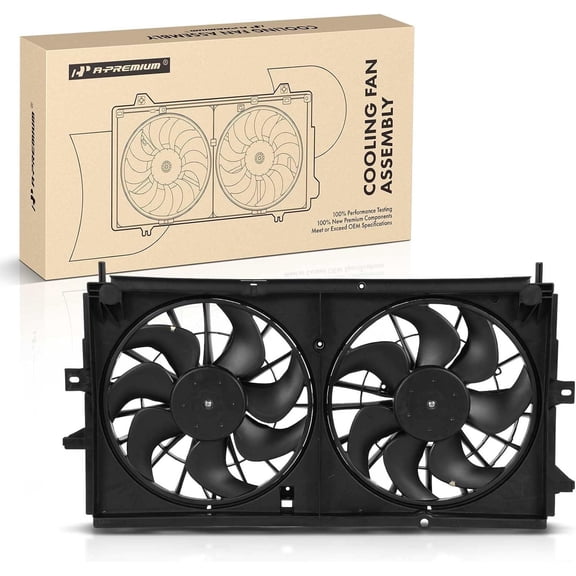 A-Premium Engine Radiator Cooling Fan Assembly Compatible with Buick Century 2002-2005, Regal 2002-2004, 3.1L 3.8L, with Motor
