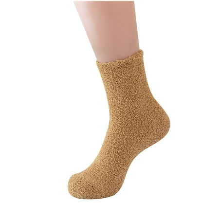 

BELLZELY Compression Socks for Women Clearance Men s Winter Coral Velvet Home Floor Socks Sleep Tube Socks Solid Male Socks