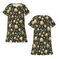 thumbnail image 5 of Salouo Octopuses And Leaves Print Short Sleeve Sleepshirt for Womens Comfy Nightgown Scoopneck Cute Nightdress Ruffle -3X-Large, 5 of 7