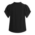 thumbnail image 5 of Adeawade Women Summer T Shirts Crewneck Tee Blouse With Peplum Hem And Flutter Sleeves Chiffon Top Trend Clothing Black S, 5 of 5