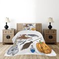 thumbnail image 3 of Ambesonne Halloween Quilted Bedspread Set 2 Pcs, Pumpkin Skull, Twin Size, Multicolor, 3 of 6