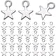 thumbnail image 1 of 1 caja de 200 dijes de estrellas plateadas, mini dijes de estrellas de aleación, dijes pequeños celestiales navideños de estrella de 5 puntas a granel, 1 of 6