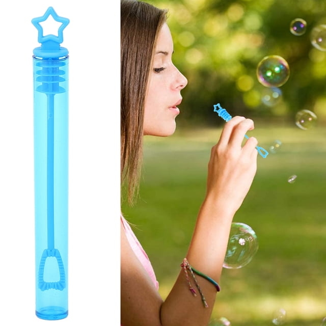 Tubo De Varitas De Burbujas De 20 Piezas, Juguete De Decoración Elegante Para Fiestas Infantiles, Corazón , Estrella Azul Con Niños Y Fiestas De Boda