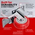 thumbnail image 4 of Poliuretano rojo Caster Wheels Online Best Service de 3 pulgadas, 4 of 6