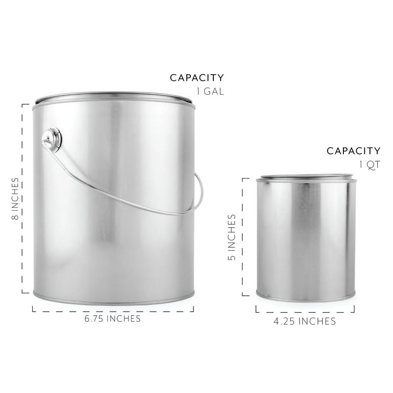 1 Quart (32 oz.) Metal Paint Cans, Unlined w/Lid