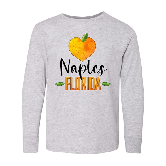 Inktastic Naples Florida Orange in Heart Long Sleeve Youth T-Shirt