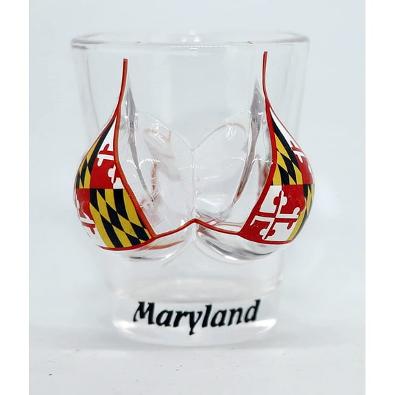 Maryland Flag Bikini Bust 3D Shot Glass