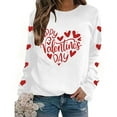 thumbnail image 5 of Itsame Women Long Sleeve Heart T-Shirts Valentine's Sweatshirt Loose Crew Neck Tops White Size L, 5 of 9