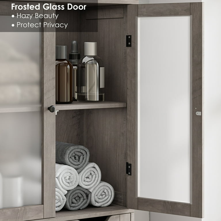 Frosted glass bathroom wall cabinet discount